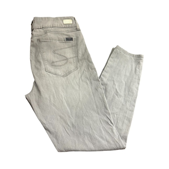 Seven7 Womens Mid Rise Skinny tummyless Jeans Light grey Size 12 !! - Picture 2 of 13